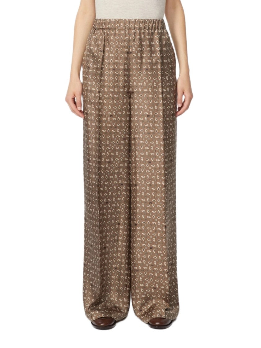 Max Mara E. Marinella Print Wide Trousers