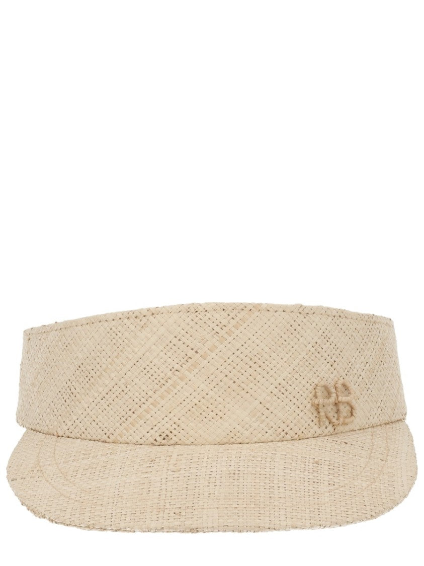 Ruslan Baginskiy Natural Woven Straw Logo Visor Hat