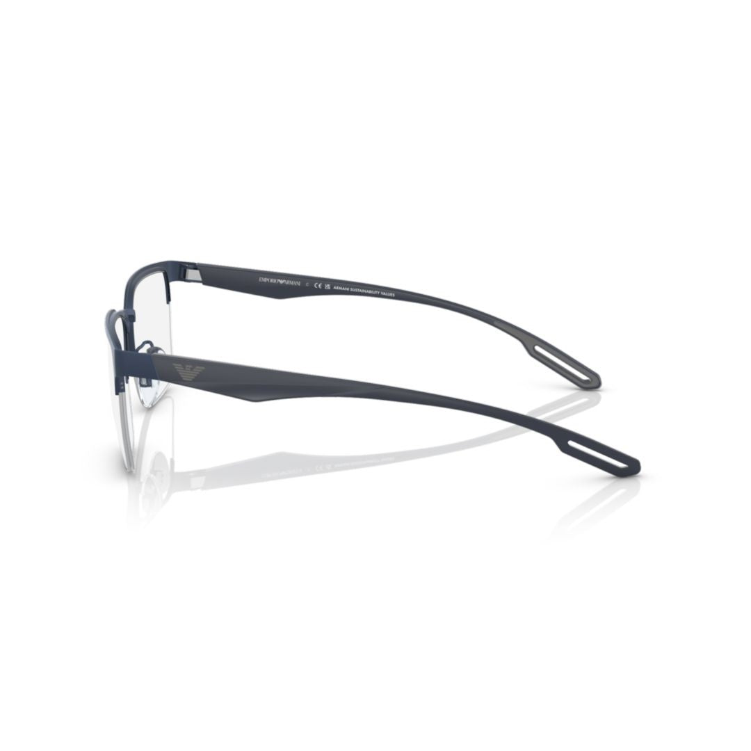 Emporio Armani 1137 Vista Semi-Rimless Metal Eyeglasses With Cut-Out Detail
