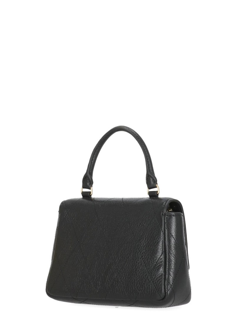 Tory Burch Black Quilted Leather Gold Hardware Mini Shoulder Bag