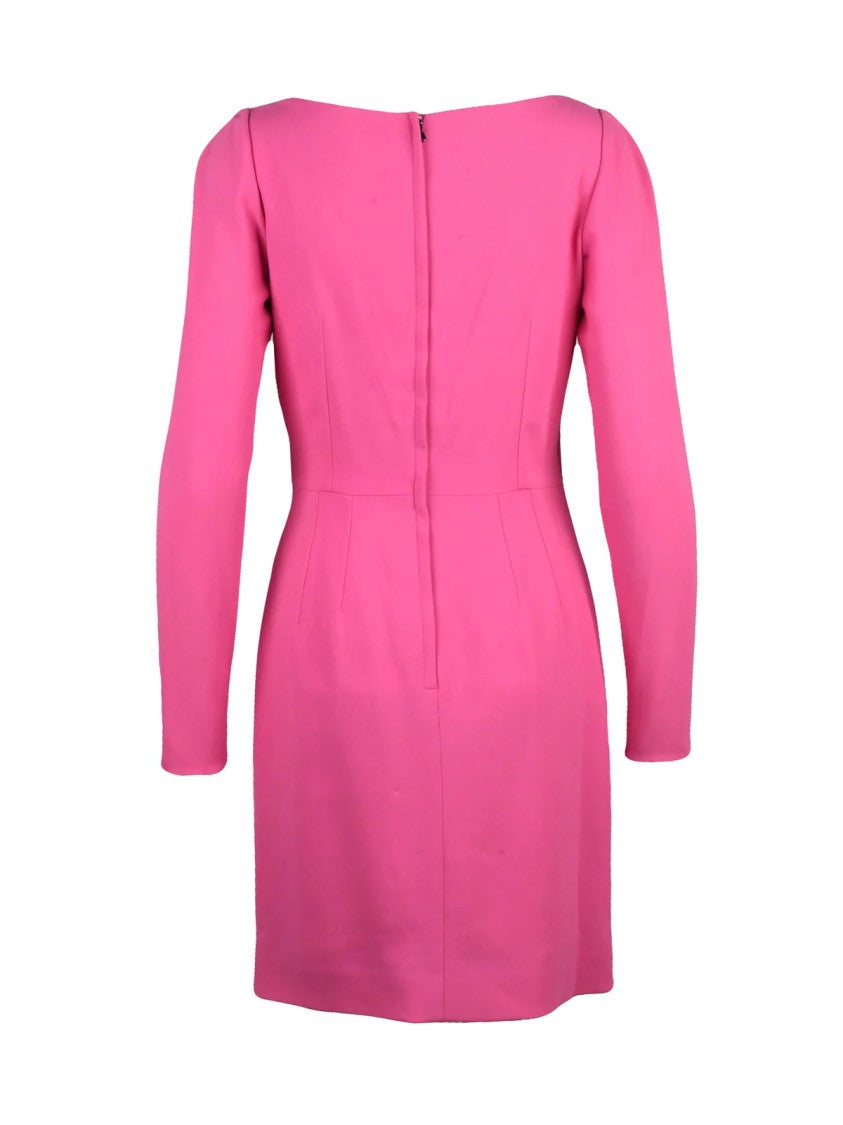 Dolce & Gabbana Vibrant Pink Wrap-Style Dress With Deep V-Neckline