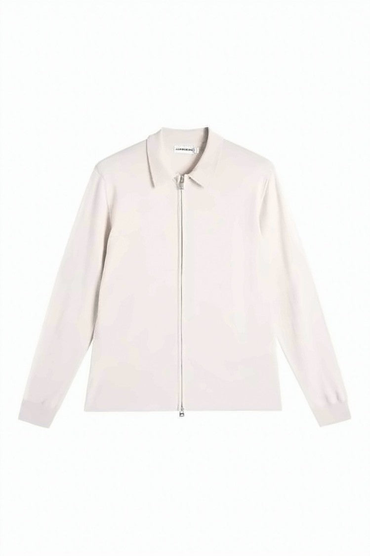 J Lindeberg Full-Zip Merino Wool Cardigan With Classic Collar