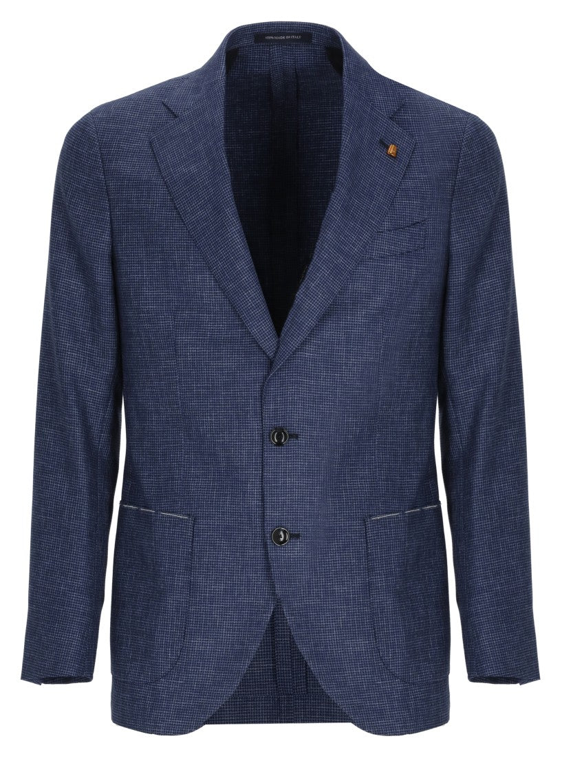 La Torre Red Blue Pied De Poule Blazer