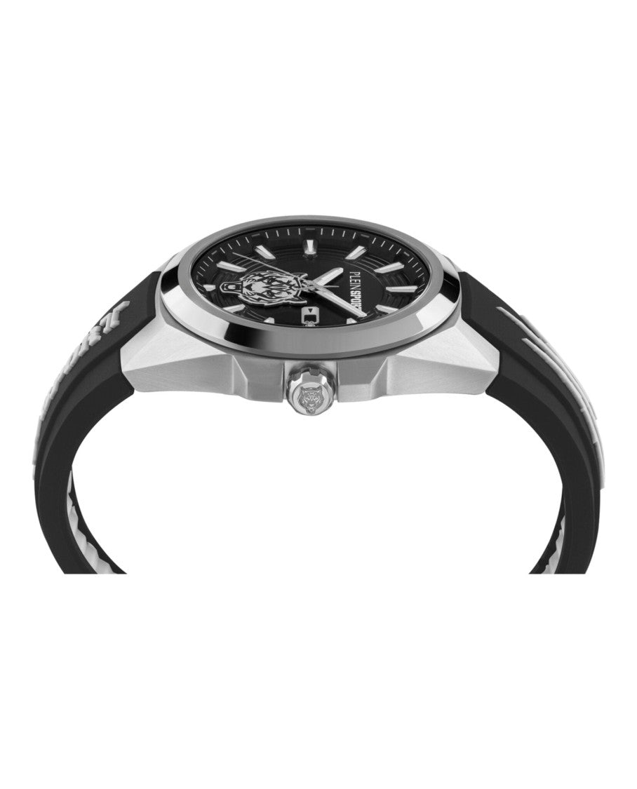 Plein Sport Robust Black Silicone Strap Watch With Date Function