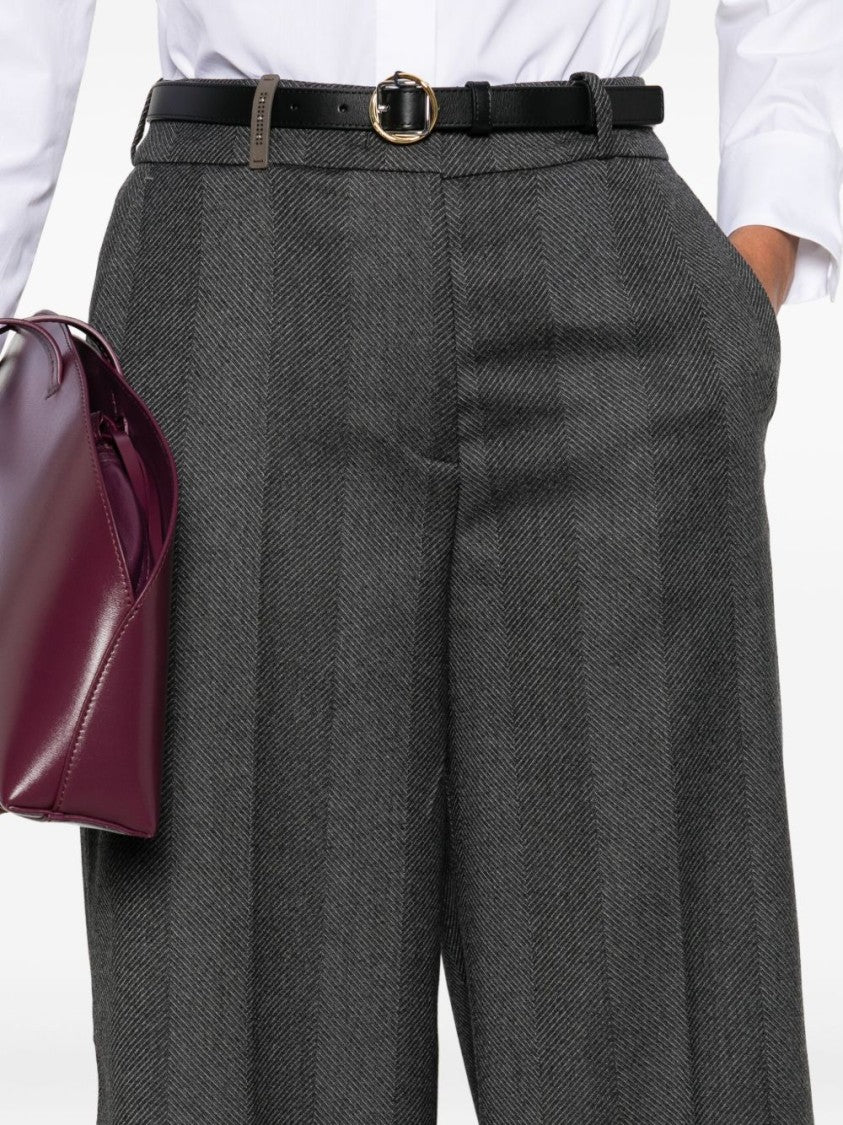Peserico Wide-Leg Tailored Virgin Wool Trousers