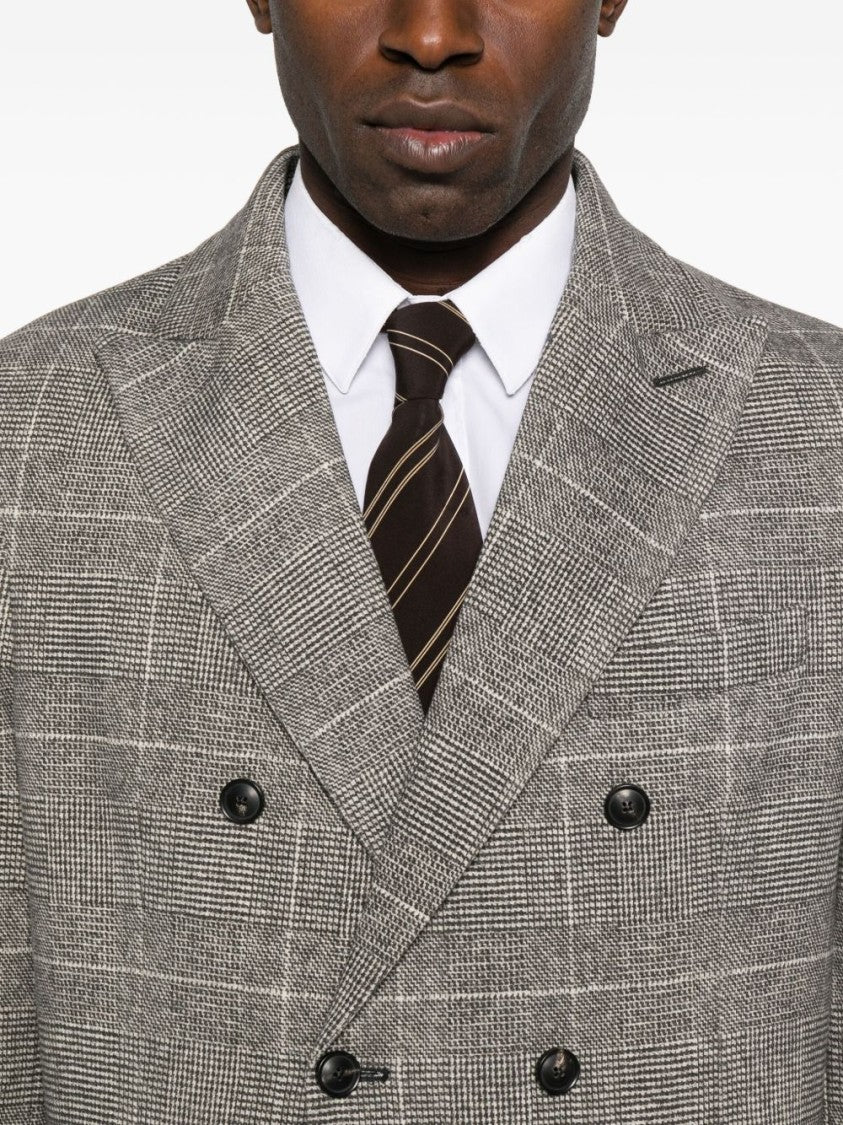 Circolo 1901 Double-Breasted Checkered Blazer