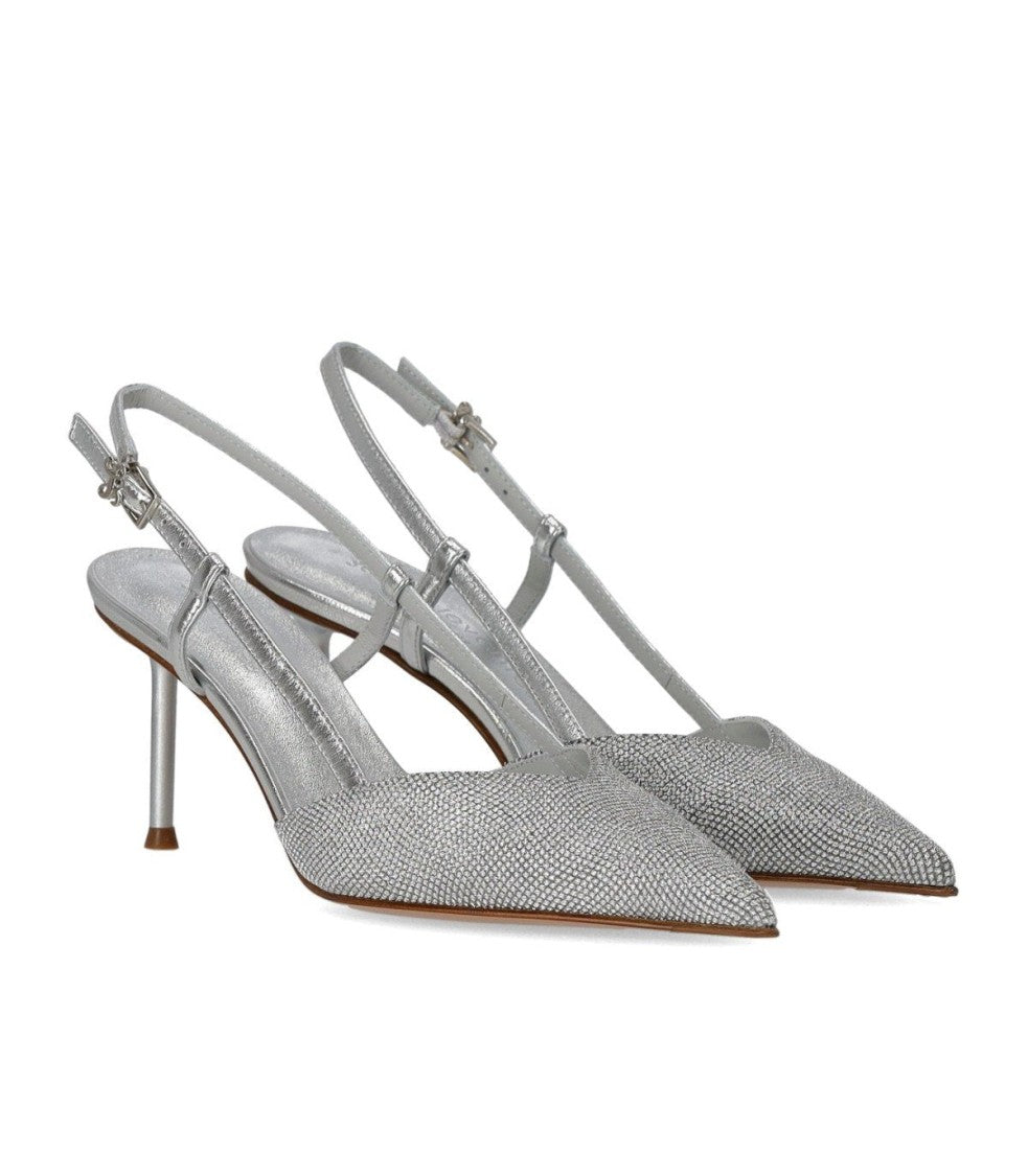 Sergio Levantesi Giulia Silver Slingback Pump