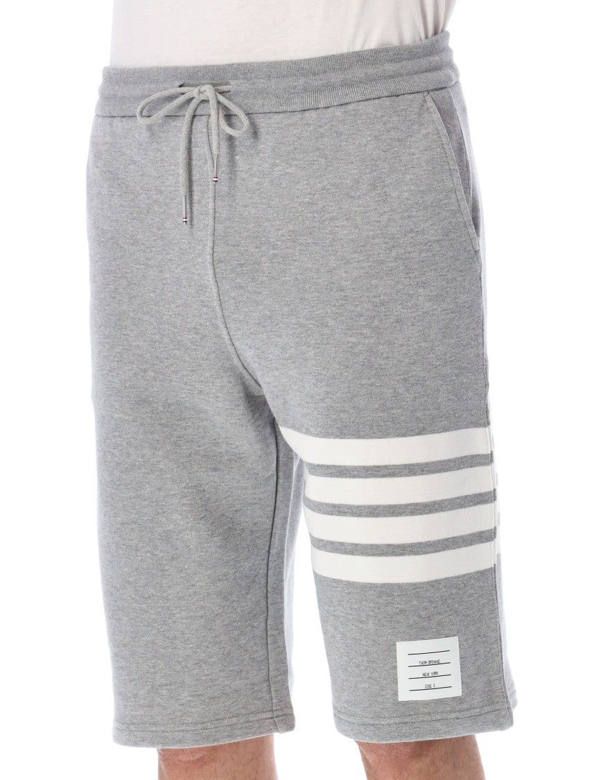 Thom Browne Iconic Fleece Sweatshorts With Signature 4-Bar Stripe