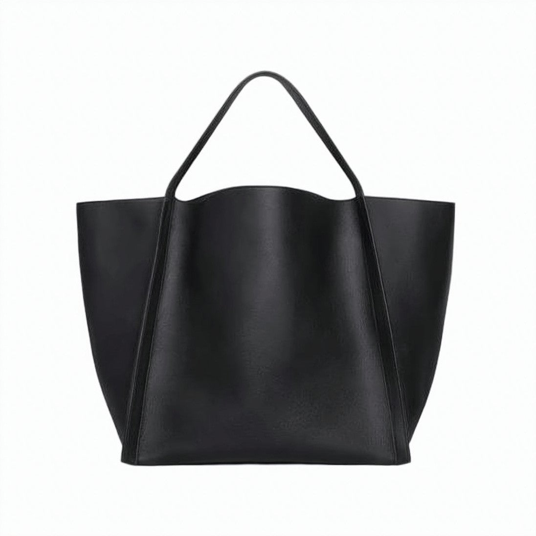 Celine Black Calf Leather And Canvas Shoulder Bag