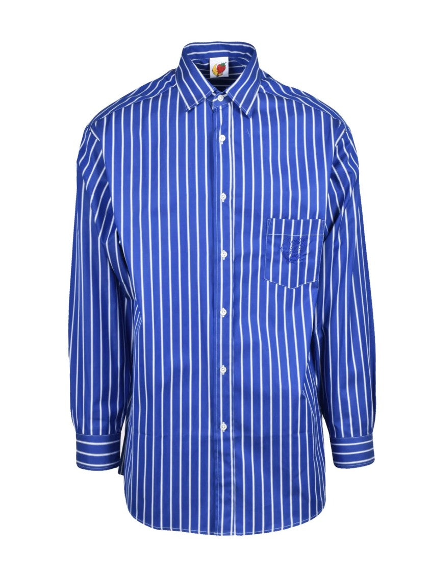 Sky High Farm Vertical Striped Oversized Shirt With Classic Collar