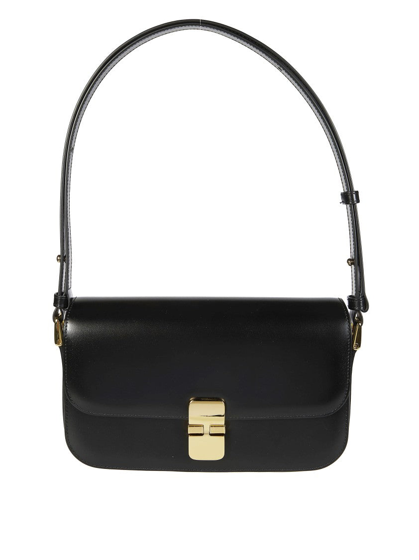 A.P.C. Black Sac Grace Flap Closure Shoulder Bag