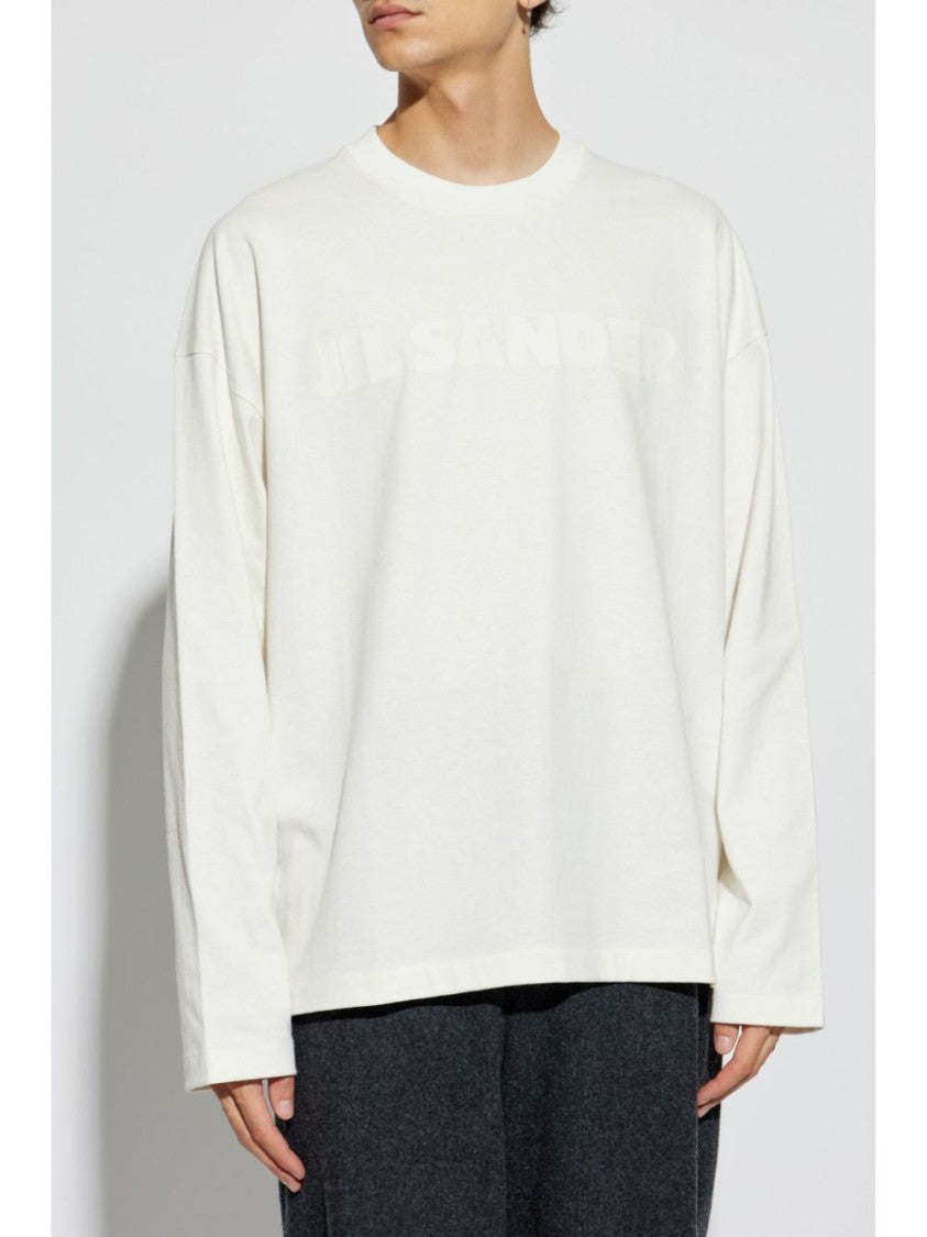 Jil Sander White Long-Sleeved Relaxed Fit T-Shirt