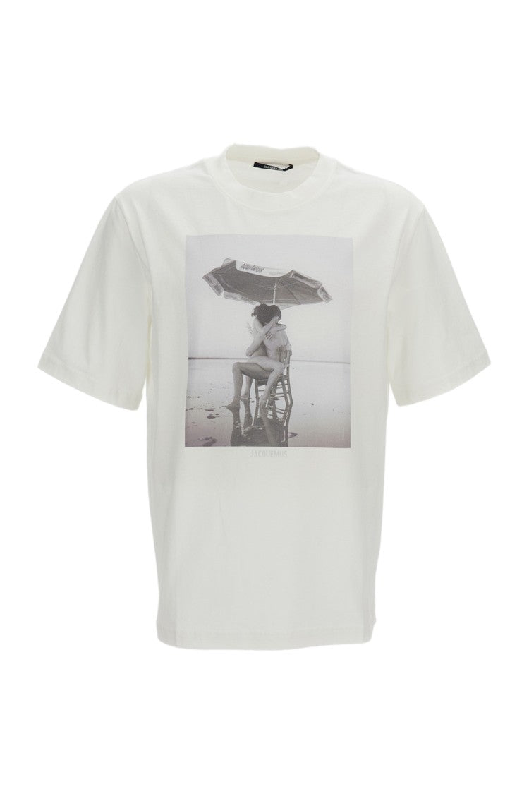 Jacquemus Textured Organic Cotton And Hemp Jersey T-Shirt With Vintage Print