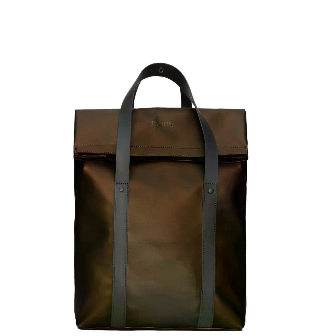 Rains Brown 2 Way Polyester Tote Backpack