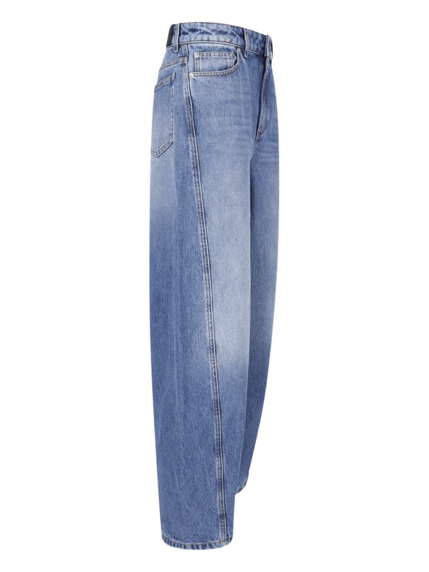 Givenchy Light Blue Cocoon Cotton Denim Wide-Leg Jeans