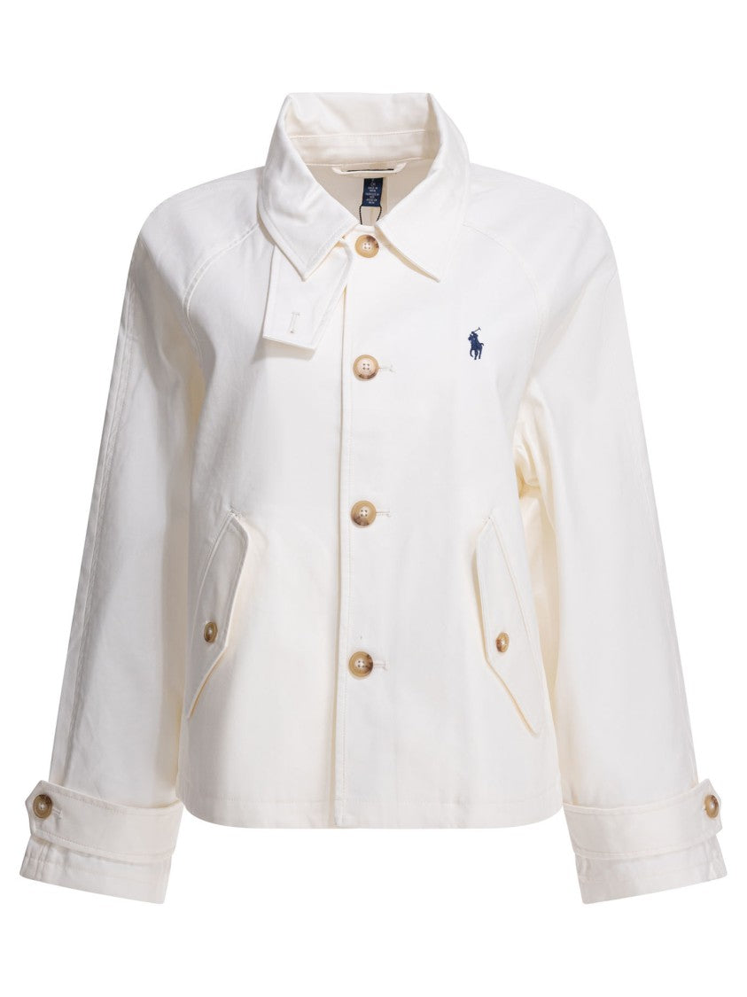 Polo Ralph Lauren Cropped Cotton Jacket With Classic Collar And Flap Pockets