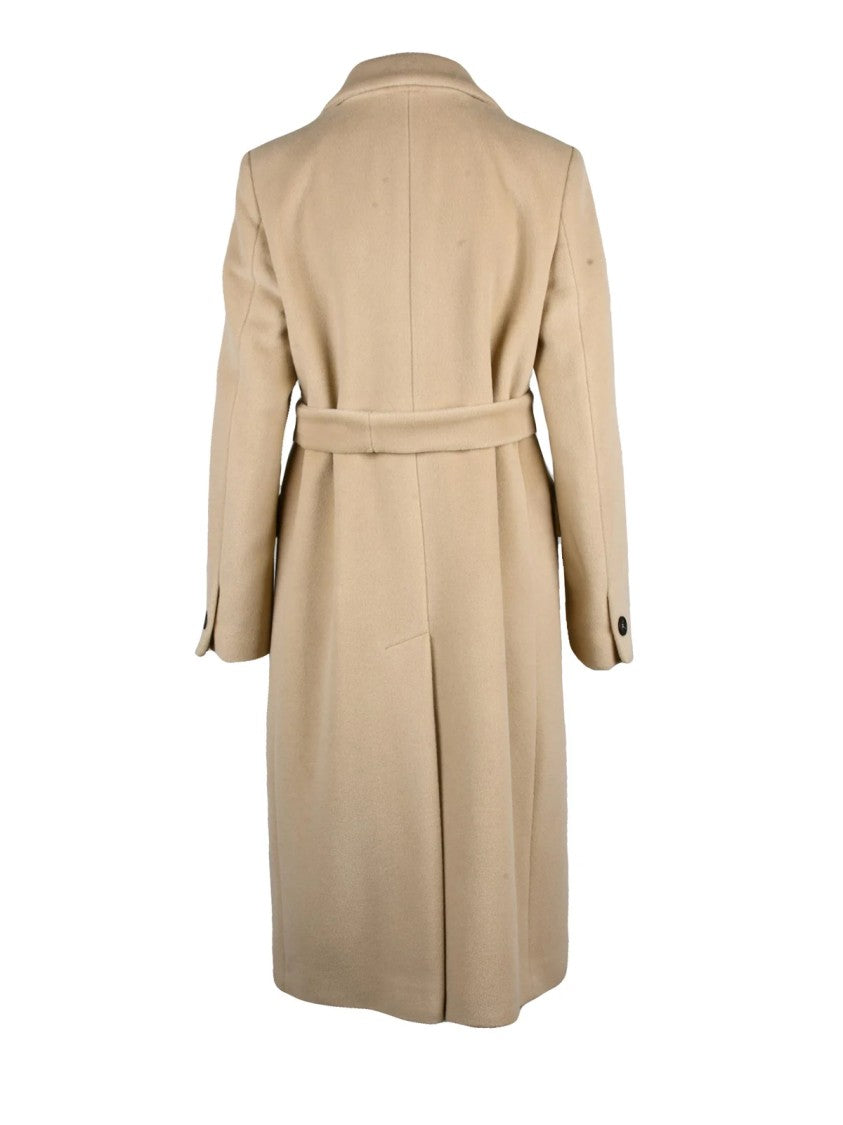 Tagliatore Double-Breasted Beige Coat With Tailored Silhouette