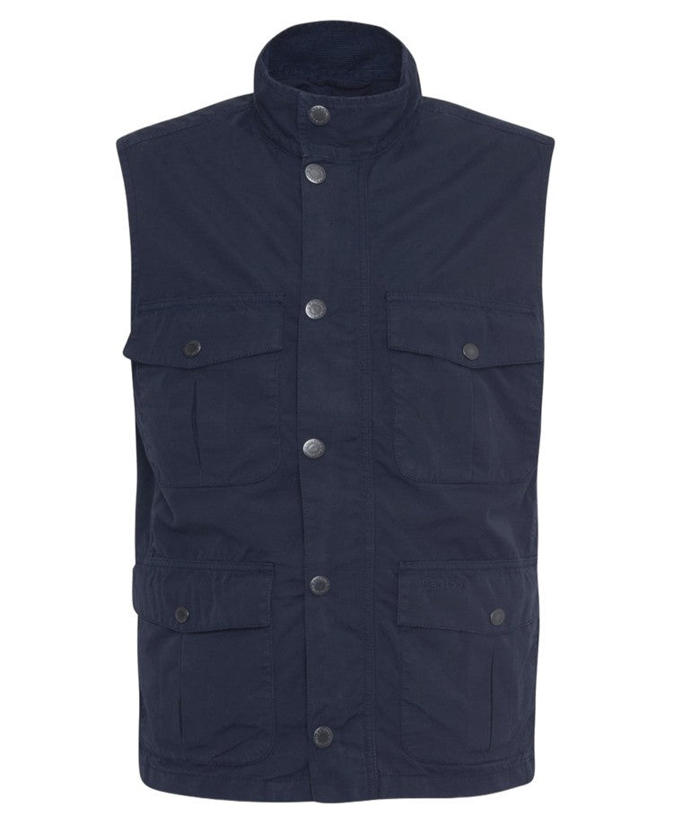 Barbour Utility-Inspired Blue Gilet With Embroidered Logo