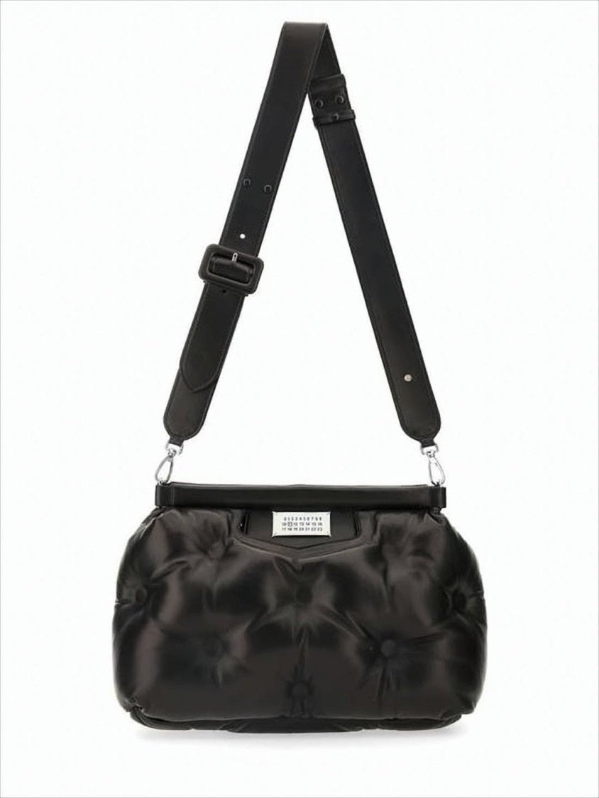 Maison Margiela Tufted Leather Tote Bag With Adjustable Strap And Structured Handle