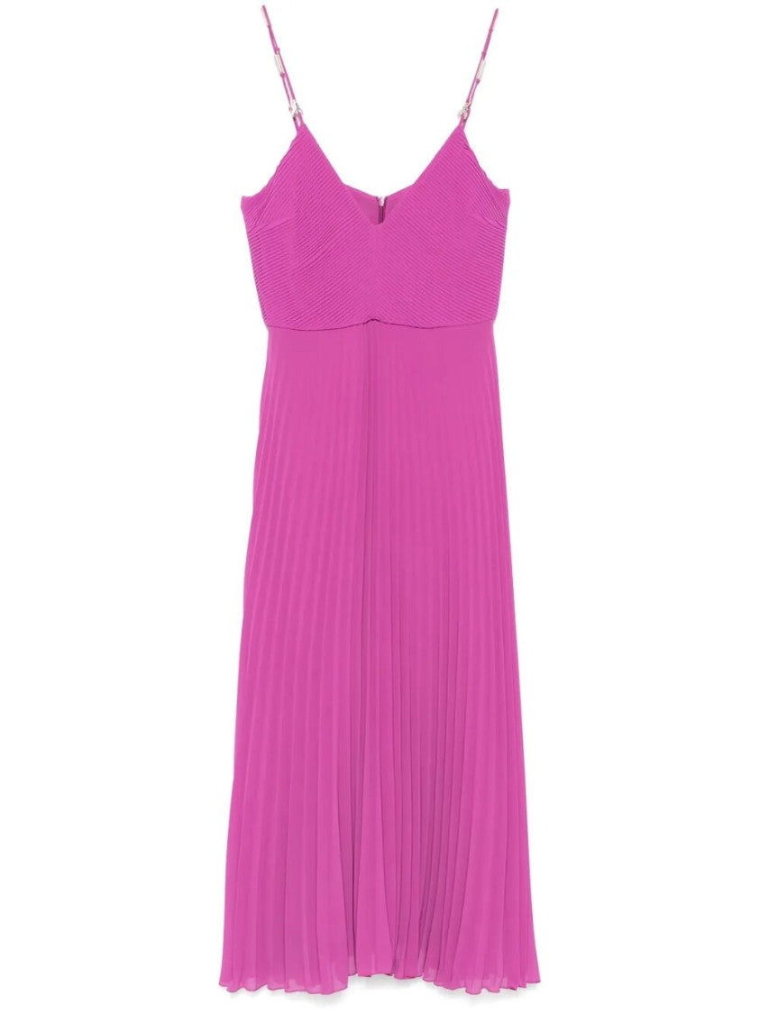 Patrizia Pepe Textured Midi Dress With Fitted Bodice