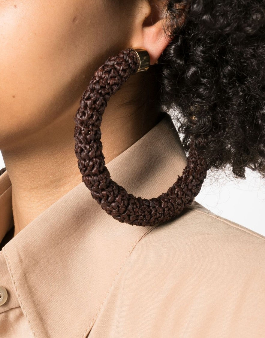 Jacquemus Les Créoles Raphia Hoop Earrings