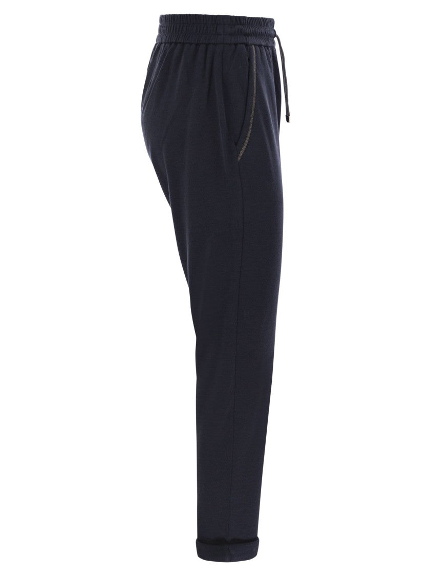 Brunello Cucinelli Cotton And Silk Interlock Trousers