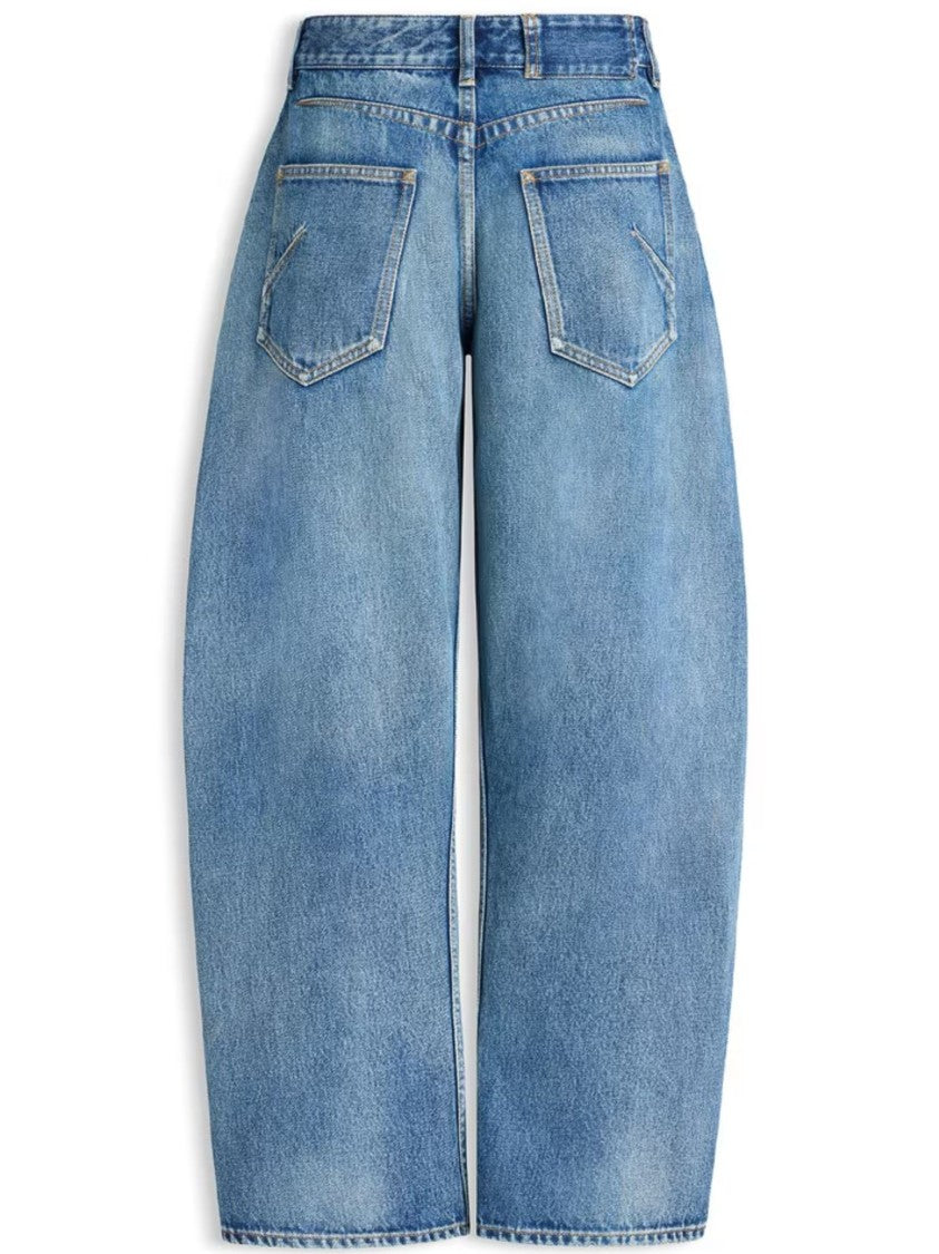Alaïa Faded Blue Denim Rodeo Wide-Leg Jeans