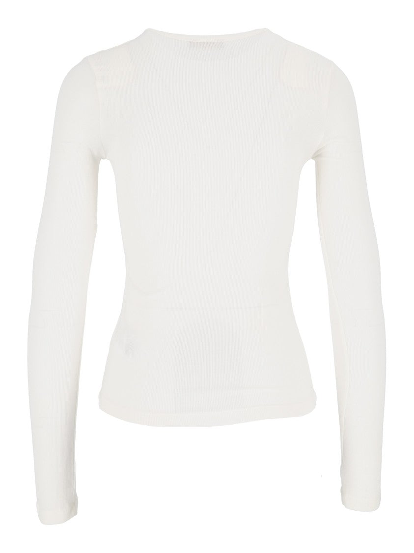 Dondup White Fitted Long-Sleeve T-Shirt