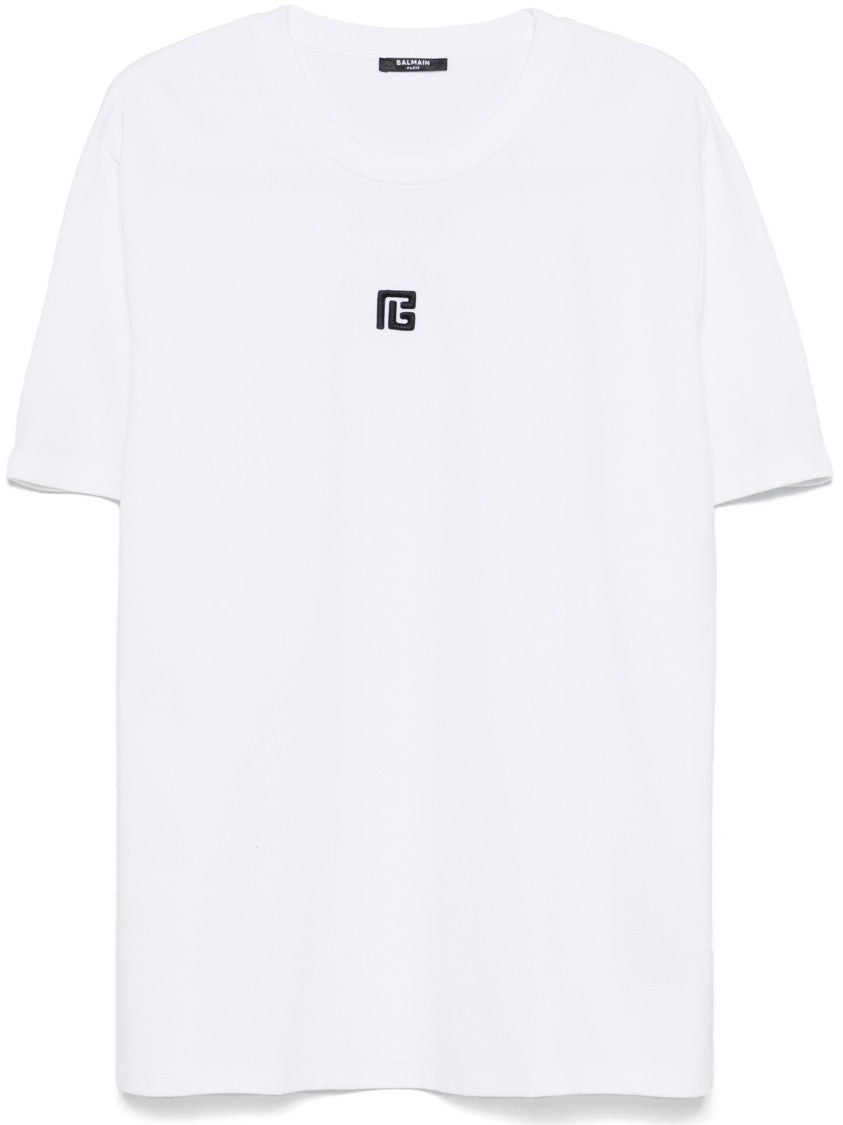 Balmain White T-Shirt Regular Fit Pb T-Shirt