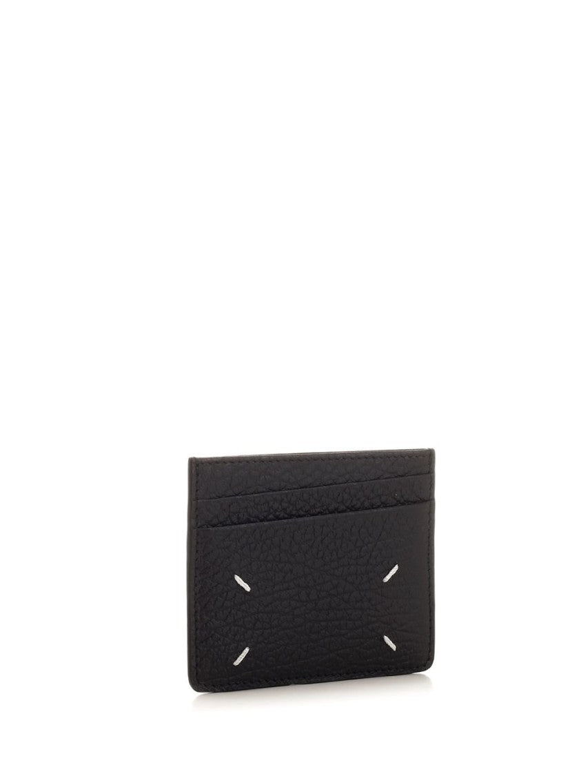 Maison Margiela Rectangular Textured Calf Leather Wallet With Iconic Stitch Detail