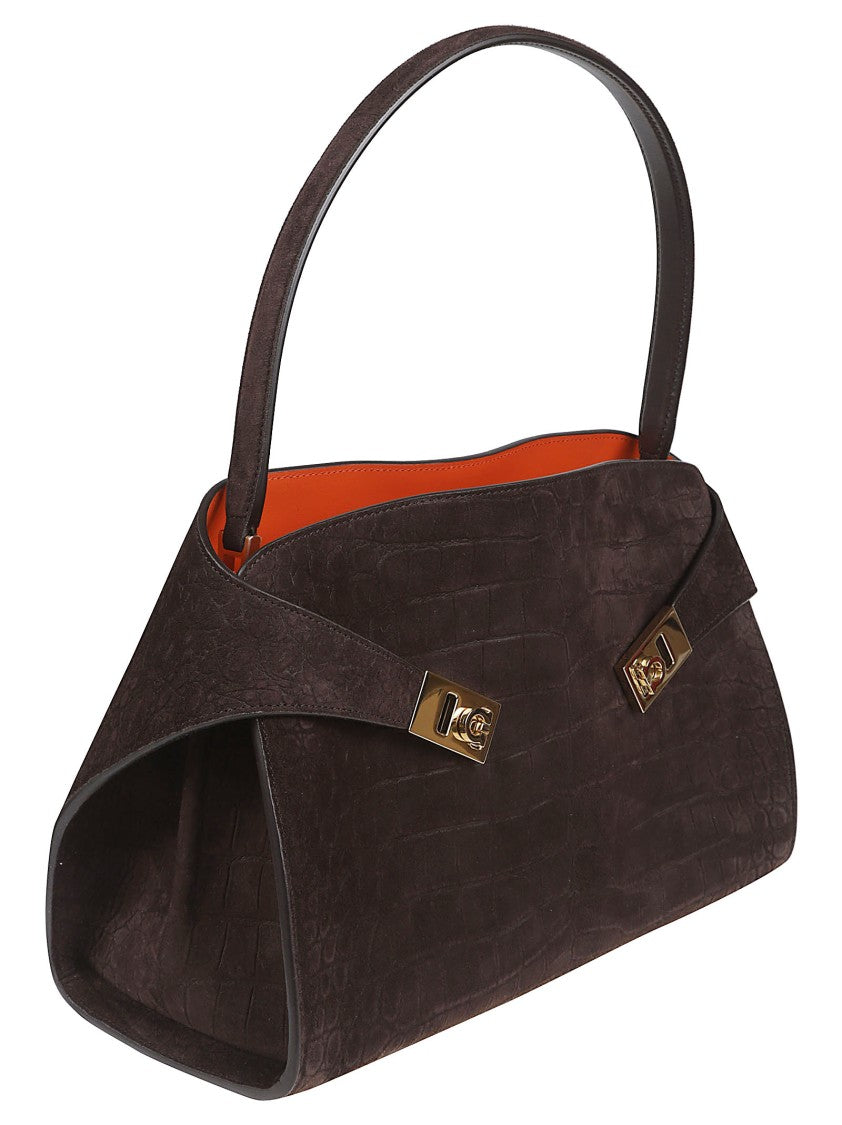 Ferragamo Structured Handbag In Premium Textured Leather