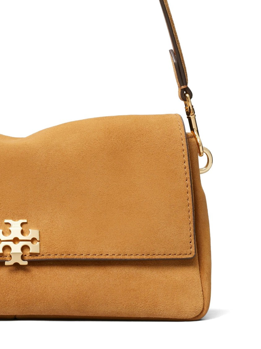 Tory Burch Brown Charlie Small Suede Shoulder Bag