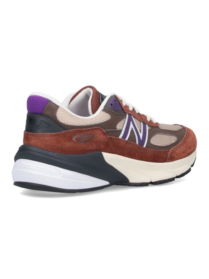 New Balance Round Toe Sneakers With Suede And Mesh Accents