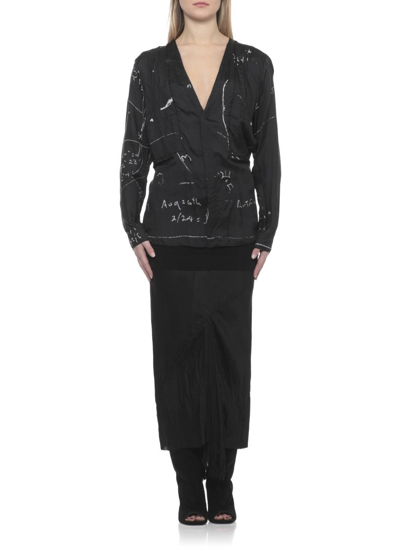 Rick Owens Black Larry Fogpocket Cotton Shirt
