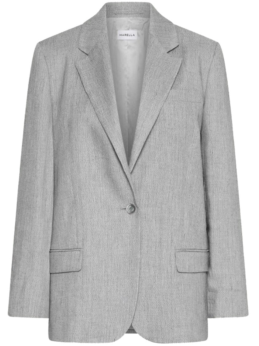 Marella Grey Mlluggioso Tailored Grey Textured Blazer