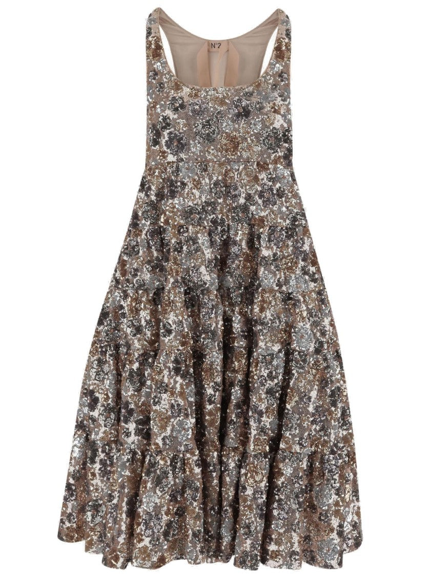 N°21 Dress With Floral Paillettes Pattern