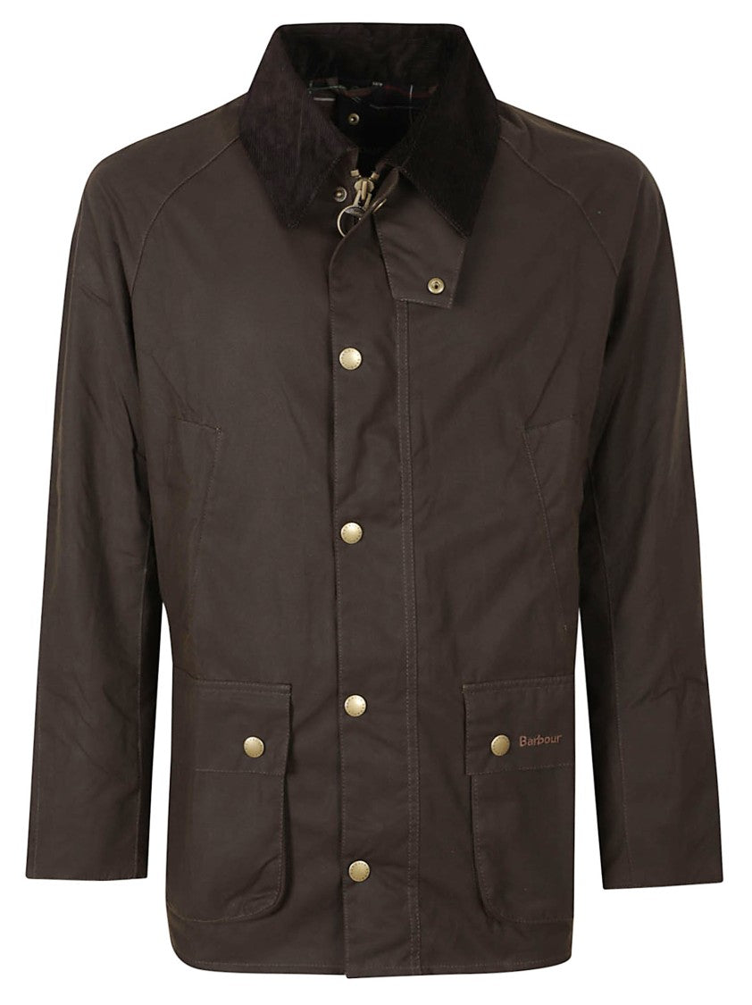 Barbour Waxed Cotton Classic Jacket With Corduroy Collar