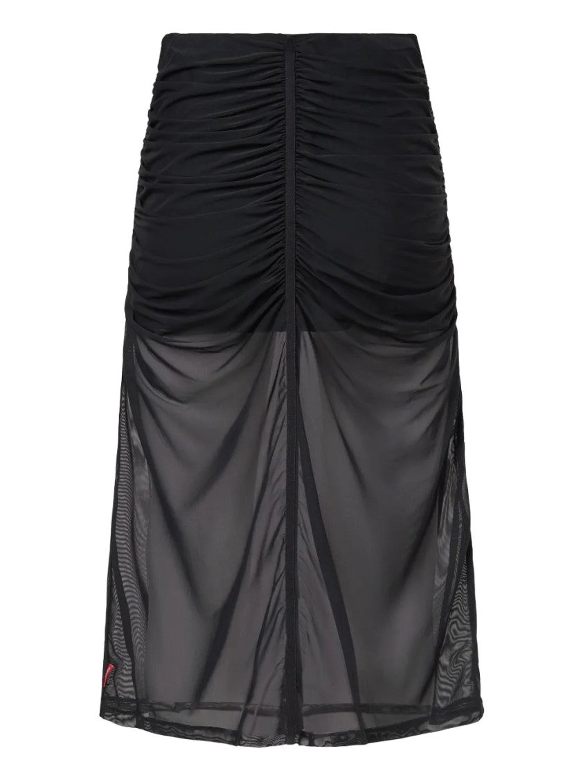 Diesel Ruched Skirt With Sheer Overlay