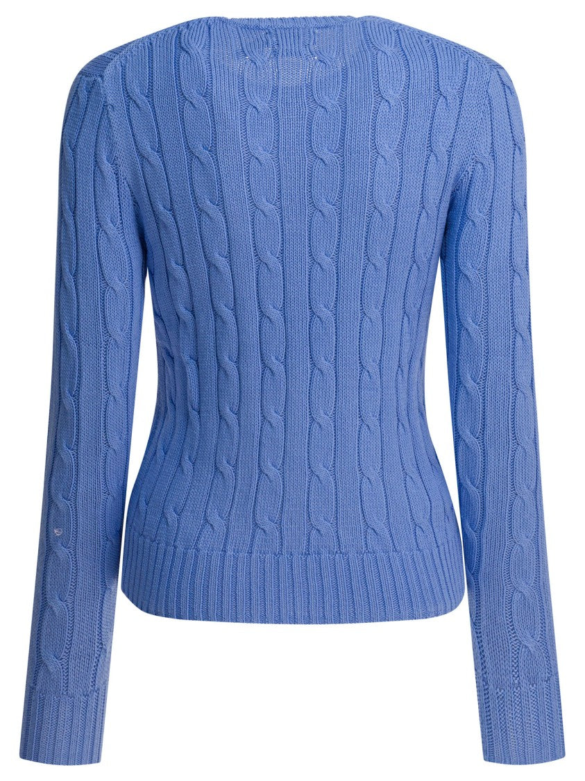 Polo Ralph Lauren Crew-Neck Cable-Knit Sweater With Logo