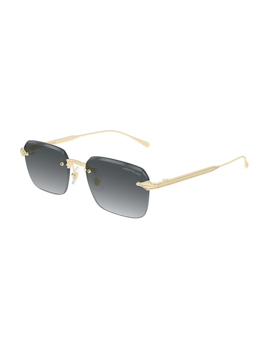 Montblanc Gold Mb0456s Rimless Metallic Sunglasses