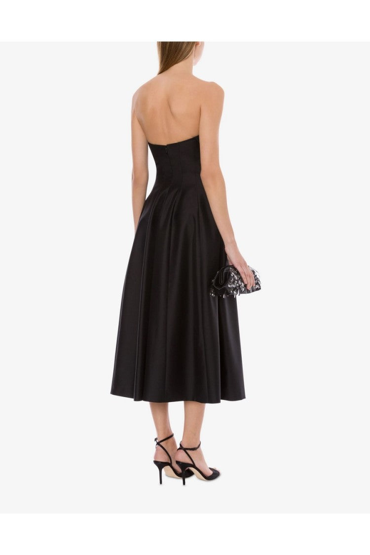 Alberta Ferretti Black Crepe Midi Dress
