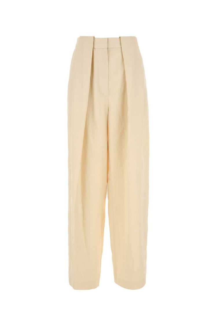 Stella Mccartney Cream Viscose Blend Wide-Leg Pant