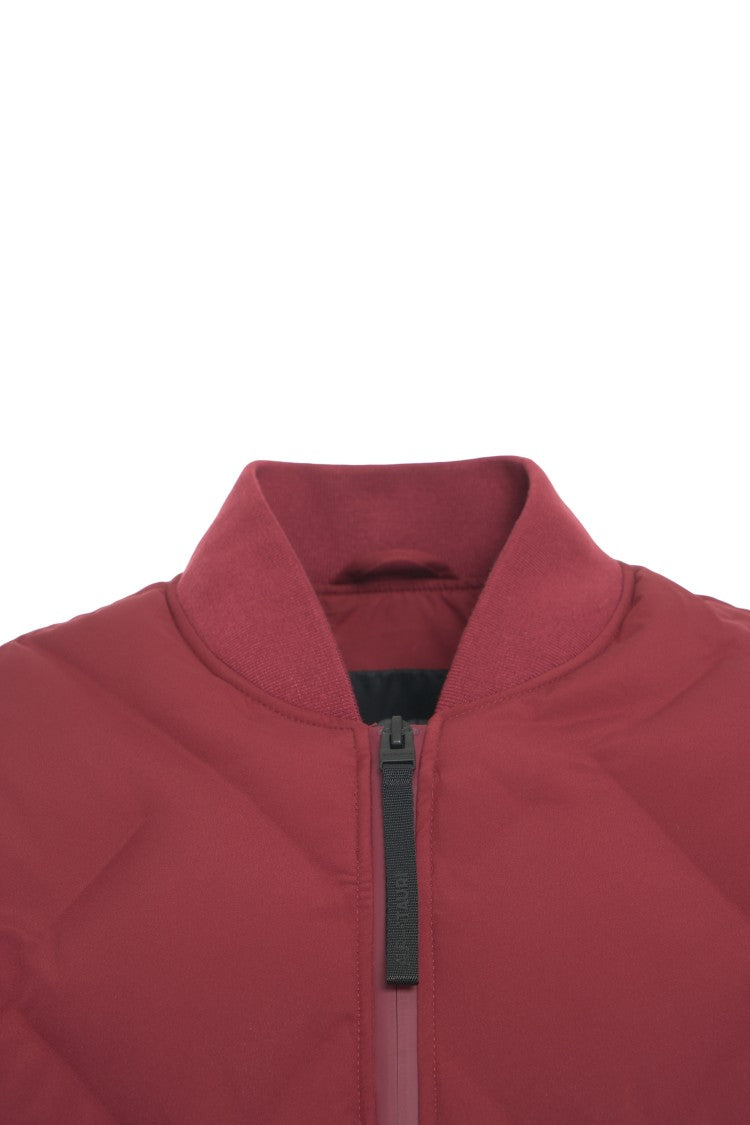 Alpha Tauri Quilted Bomber Jacket With Ribbed Finishes And Full-Zip Closure