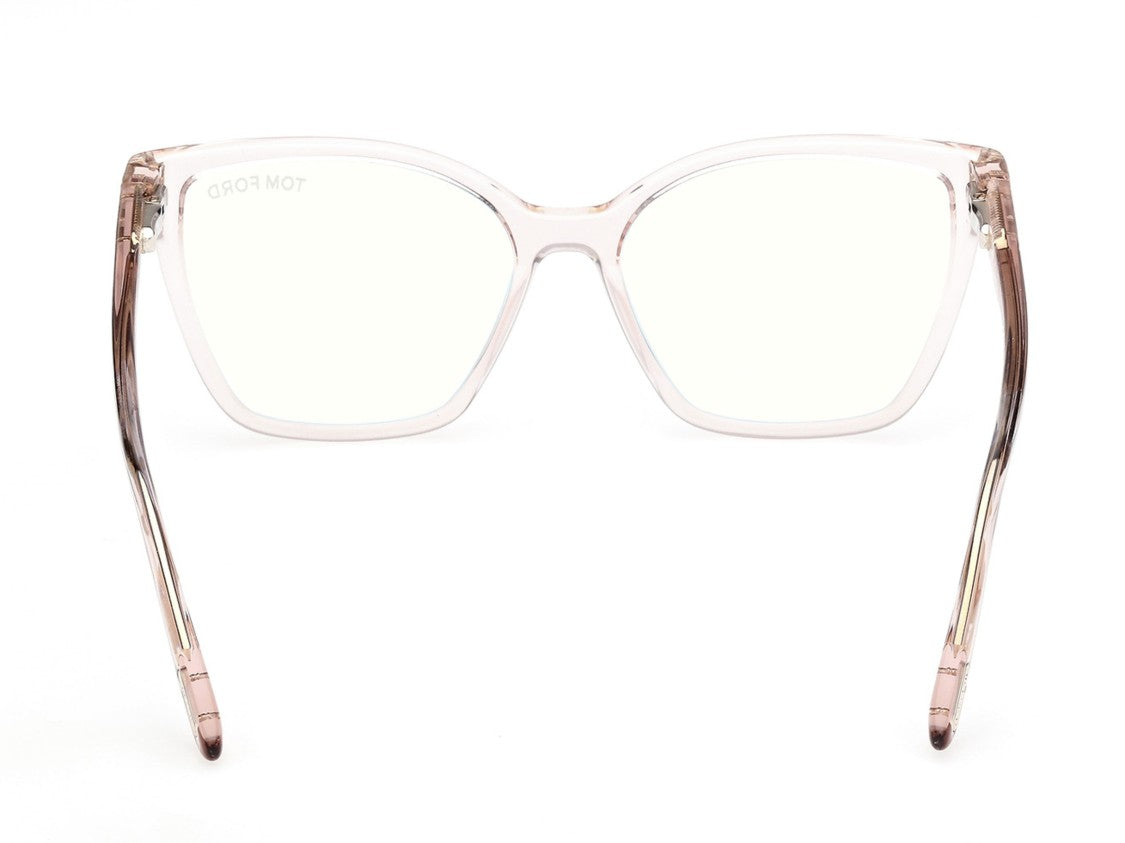 Tom Ford Translucent Pink Acetate Square Frame Eyeglasses