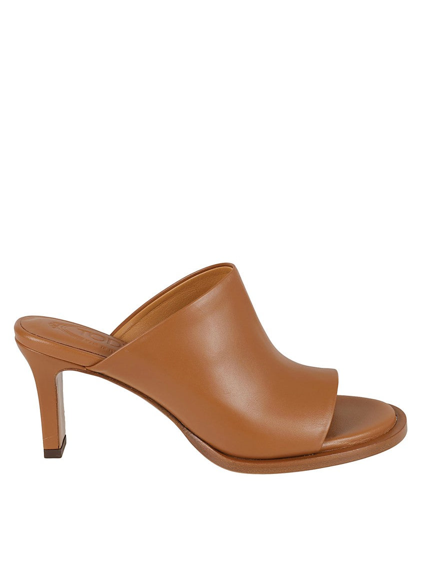 Tod's Open-Toe Calfskin Sabot With Wrapped Heel