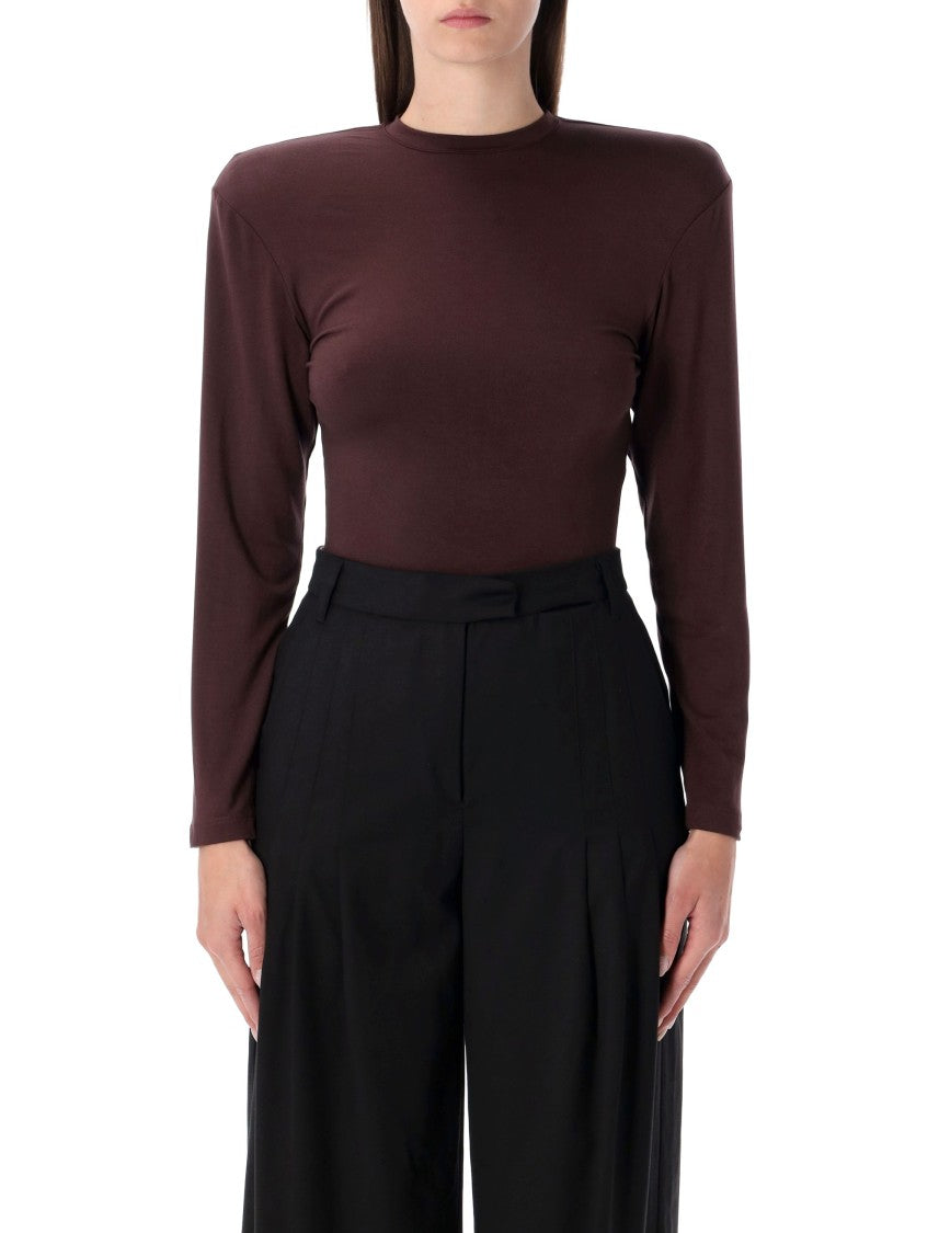 Magda Butrym Brown Jersey Bodysuit
