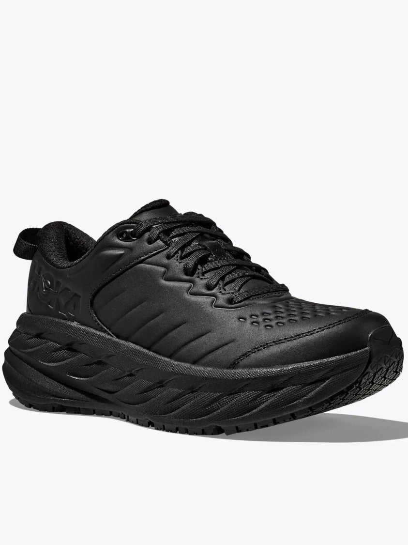 Hoka Black Cushioning Shoes With Wave-Pattern Sole And Comfort Features