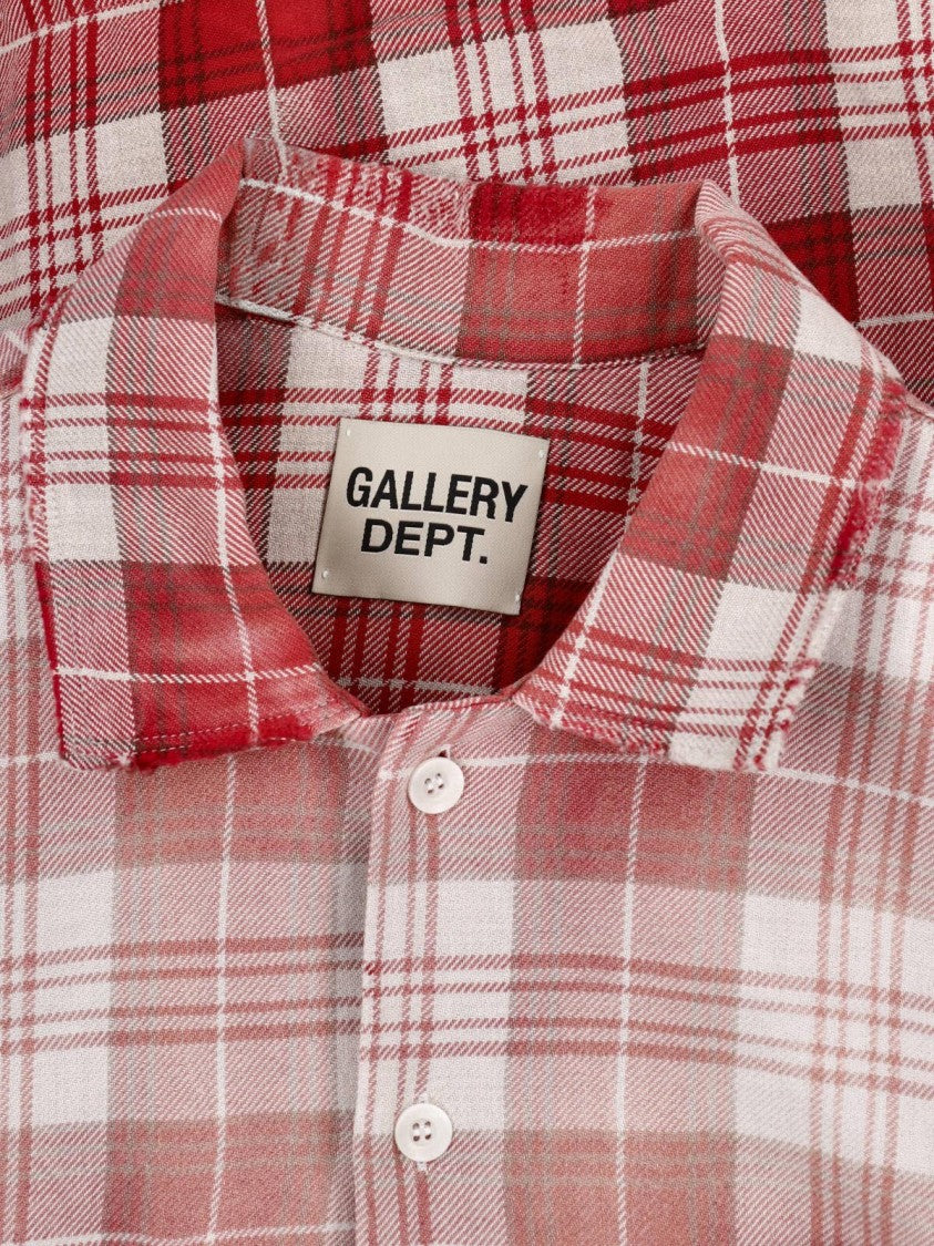 Gallery Dept. Short-Sleeve Plaid Shirt With Button-Down Front And Chest Pockets