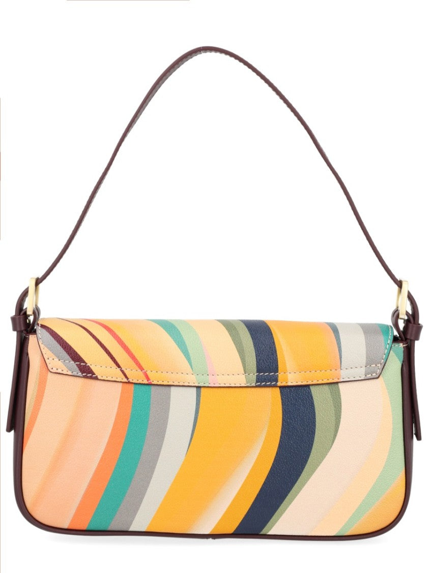 Paul Smith Dark Brown Swirl Pattern Leather Shoulder Bag