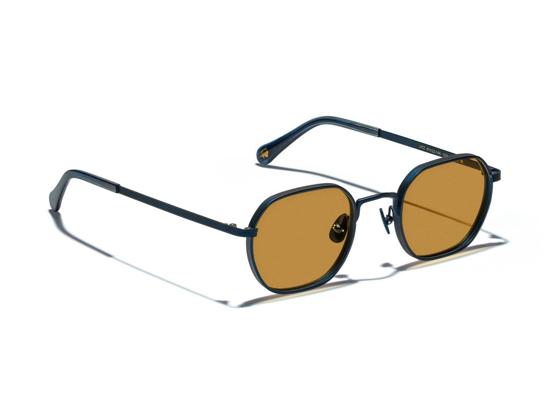 Moscot Gold Or-Utz-S Geometric Metal Sunglasses